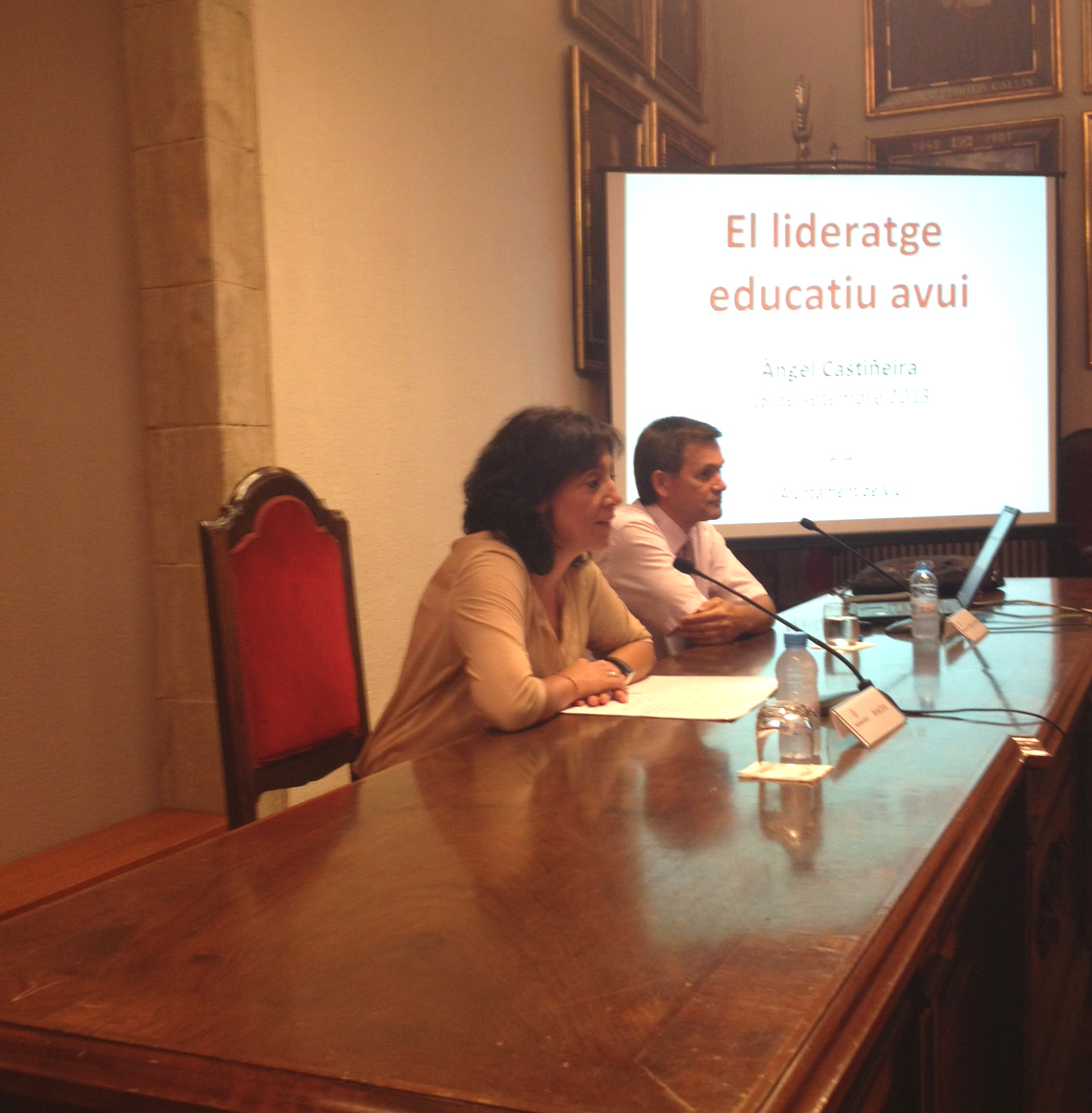 Anna Erra i Àngel Castiñeira a la inauguració del curs escolar 2013/14