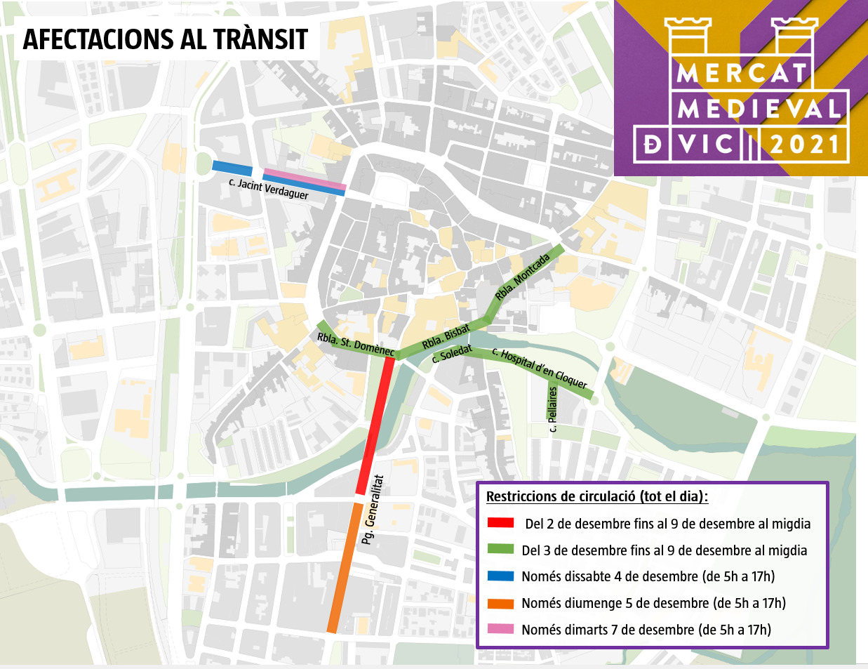 Mapa de les afectacions en transport privat