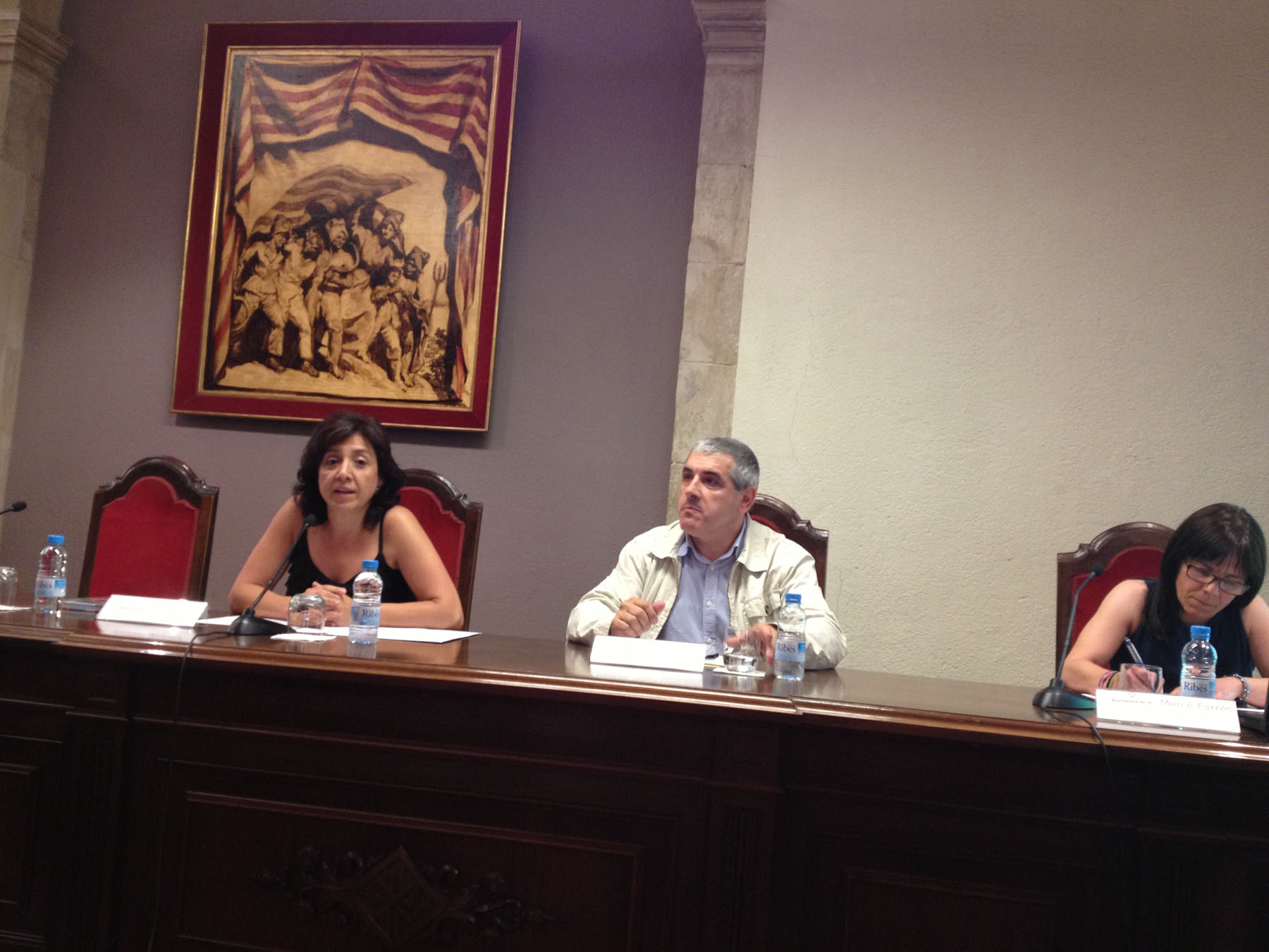 Anna Erra, Antoni Cornulleda i Mercè Farrés a l’acte de cloenda dels PQPI