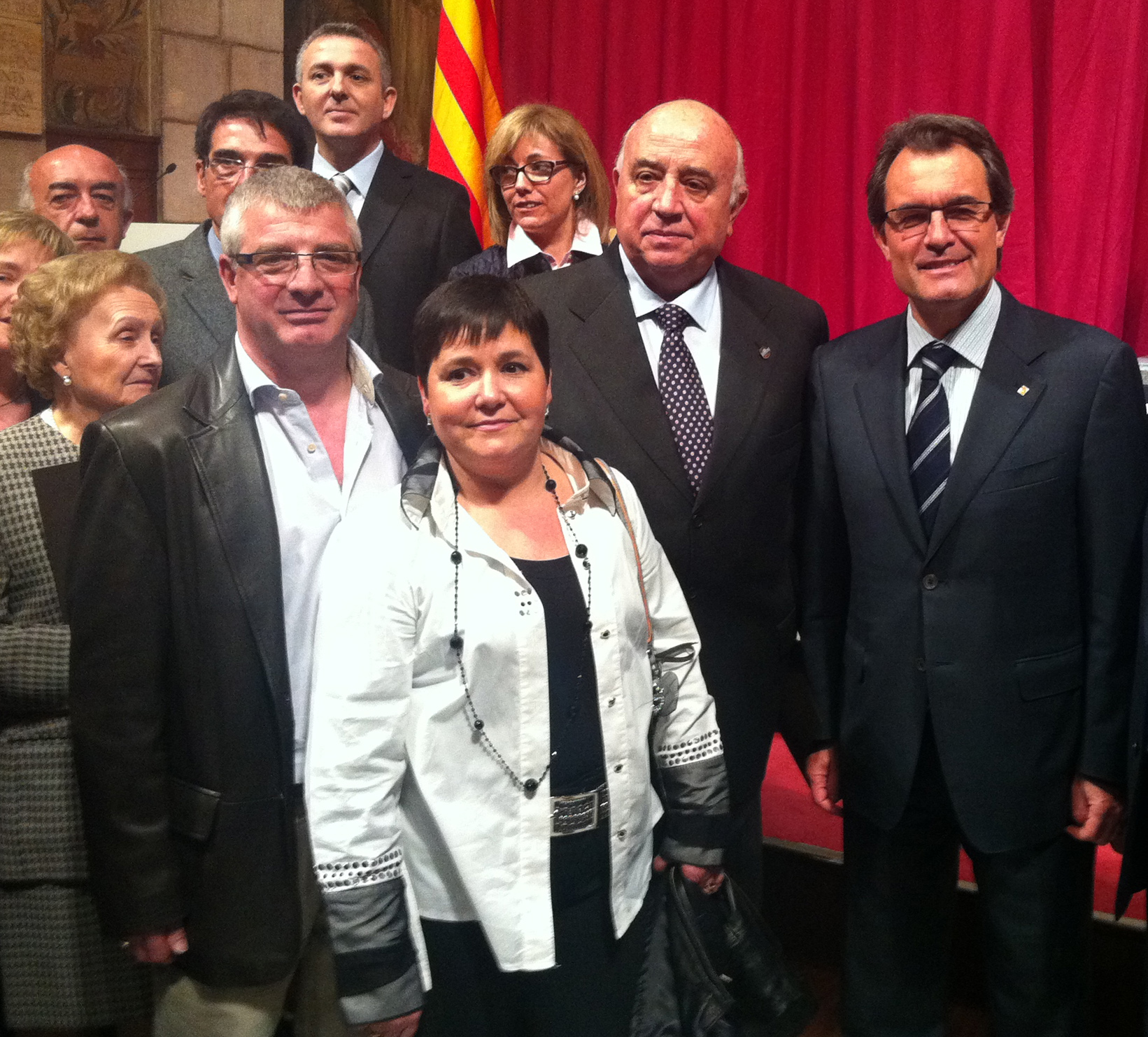 Els propietaris del Forn de Pa amb el president de la Generalitat