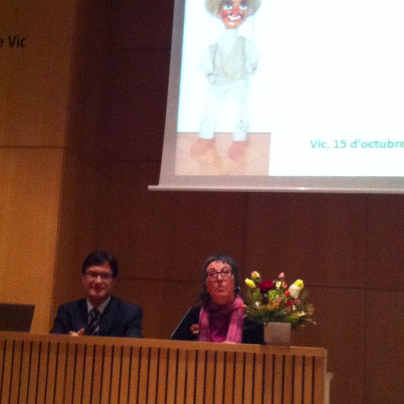Xavier Farrés i Montserrat Rovira a la inauguració de curs d'activitat física per a la gent gran