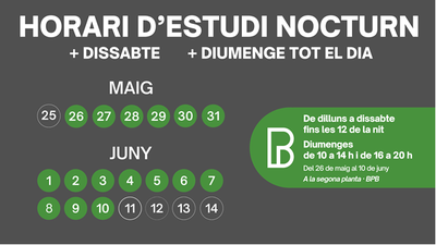 Horaris d'estudi nocturn.