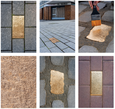 Cartell de l'Atlàntida al carrer.