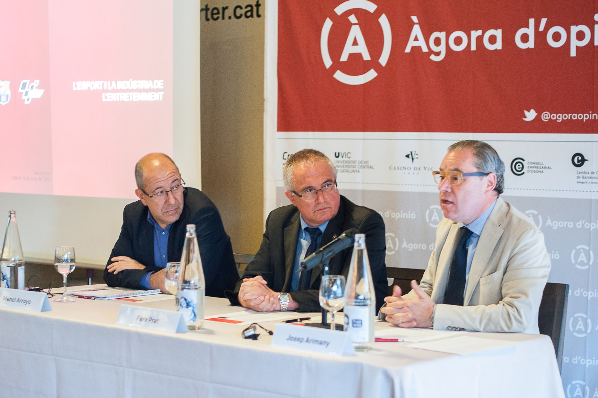 D'esquerra a dreta: Manel Arroyo, Pere Prat i Josep Arimany