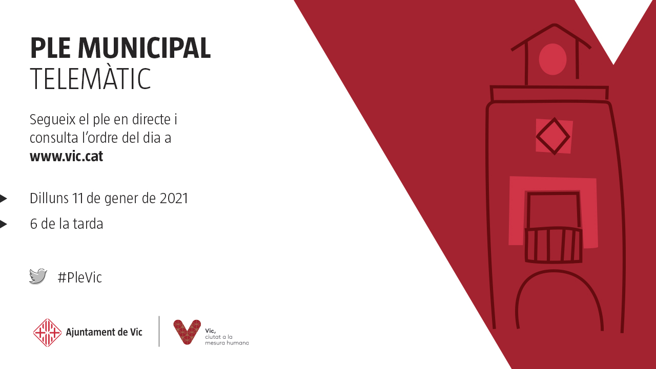 Cartell informatiu del ple municipal de dilluns