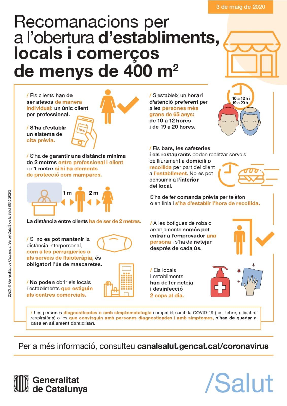 Recomanacions per a l'obertura de comerços i establiments
