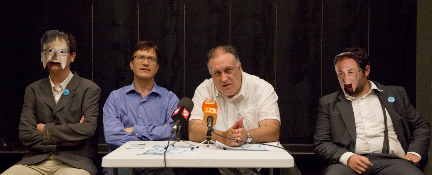 Xavier Farrés i Joan López i Carol a la presentació de la Mostra