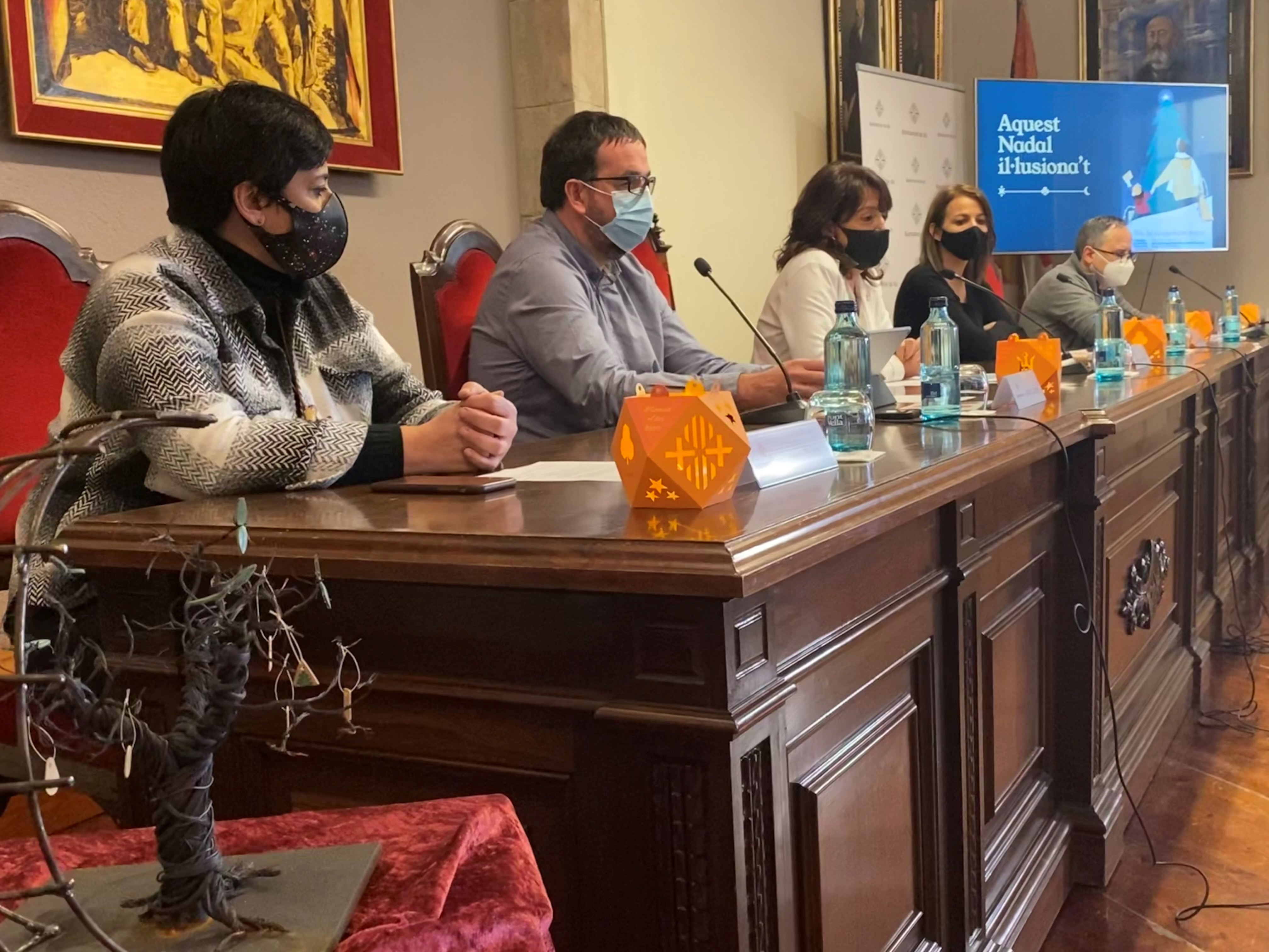 Quílez, Castells, Erra, Piella i Brachs en la presentació de la campanya