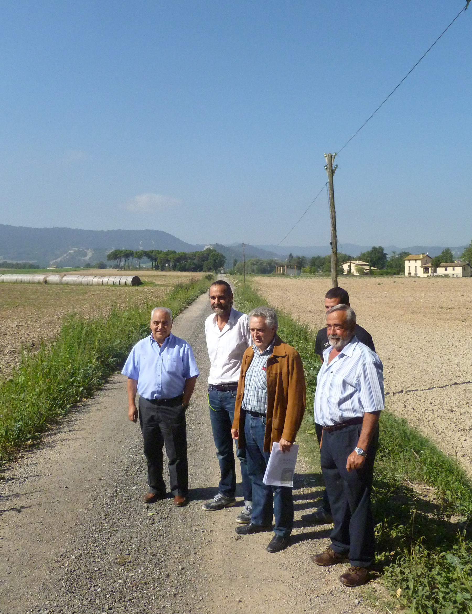 Lluís Masramon, Josep Rafús, Toni Serrat i Esteve Carrera a la presentació  de l’arranjament de camins rurals 