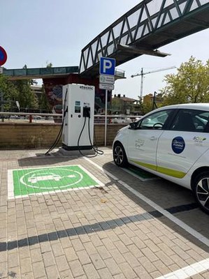 Punt de recàrrega de vehicles elèctrics.