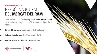 M. Mercè Puntí Sañé serà la pregonera del Mercat del Ram d’enguany.