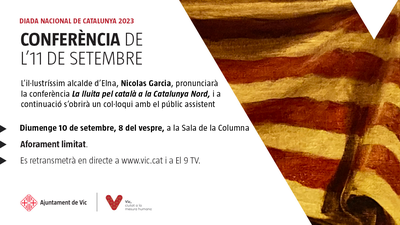 Nicolas Garcia pronunciarà la conferència de la Diada Nacional de Catalunya a Vic.