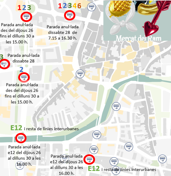 Afectacions transport públic mercat del ram 2026