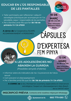 L’Ajuntament de Vic impulsa les "Càpsules d’expertesa Fem Pinya"