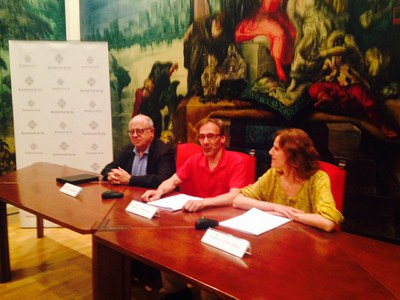 D’esquerra a dreta: Xavier Gómez Batiste, Àlvar Solà i Sílvia Mateu presentant la iniciativa.