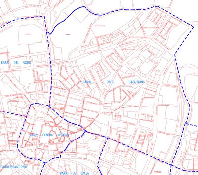 Mapa del Barri dels Caputxins de Vic..