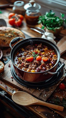Olla de cuina mostrant una barreja d’aliments dins del brou..