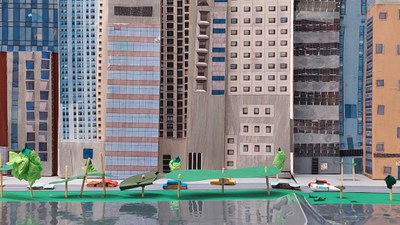 Imatge d'un escenari arquitectònic realitzat amb manualitats. Imatge cedida per SP25 Arquitectura.