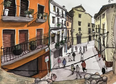 Il·lustració d'Urban sketching de Teresa Saumell.