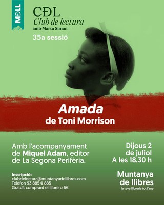 35è Club de lectura  'Amada', de Toni Morrison.