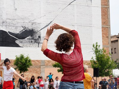 Roda de premsa de L'Atlàntida al carrer.