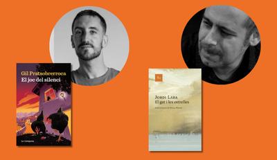 Gil Pratsobrerroca i Jordi Lara, i els seus llibres.