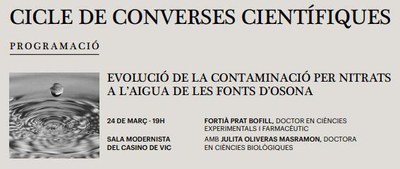 EVOLUCIÓ DE LA CONTAMINACIÓ PER NITRATS  A L’AIGUA DE LES FONTS D’OSONA.