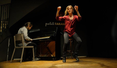 Jofre Fité al piano i Laia Molins ballant..