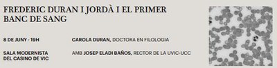 FREDERIC DURAN I JORDÀ I EL PRIMER  BANC DE SANG.
