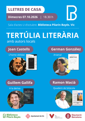 Lletres de casa, tertúlia literària amb autors locals