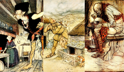 Il·lustracions de gegants d’Arthur Rackham.