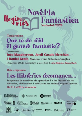 Cartell de Llegim més. Novel·la fantàstica.