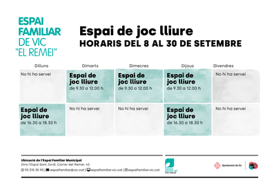 Horari de setembre 2026