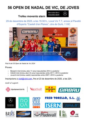 56è OPEN DE NADAL DE VIC DE TENNIS DE TAULA.