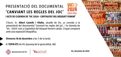 Cloenda de 'Vic 2024 - Capitalitat del Bàsquet Femení'.
