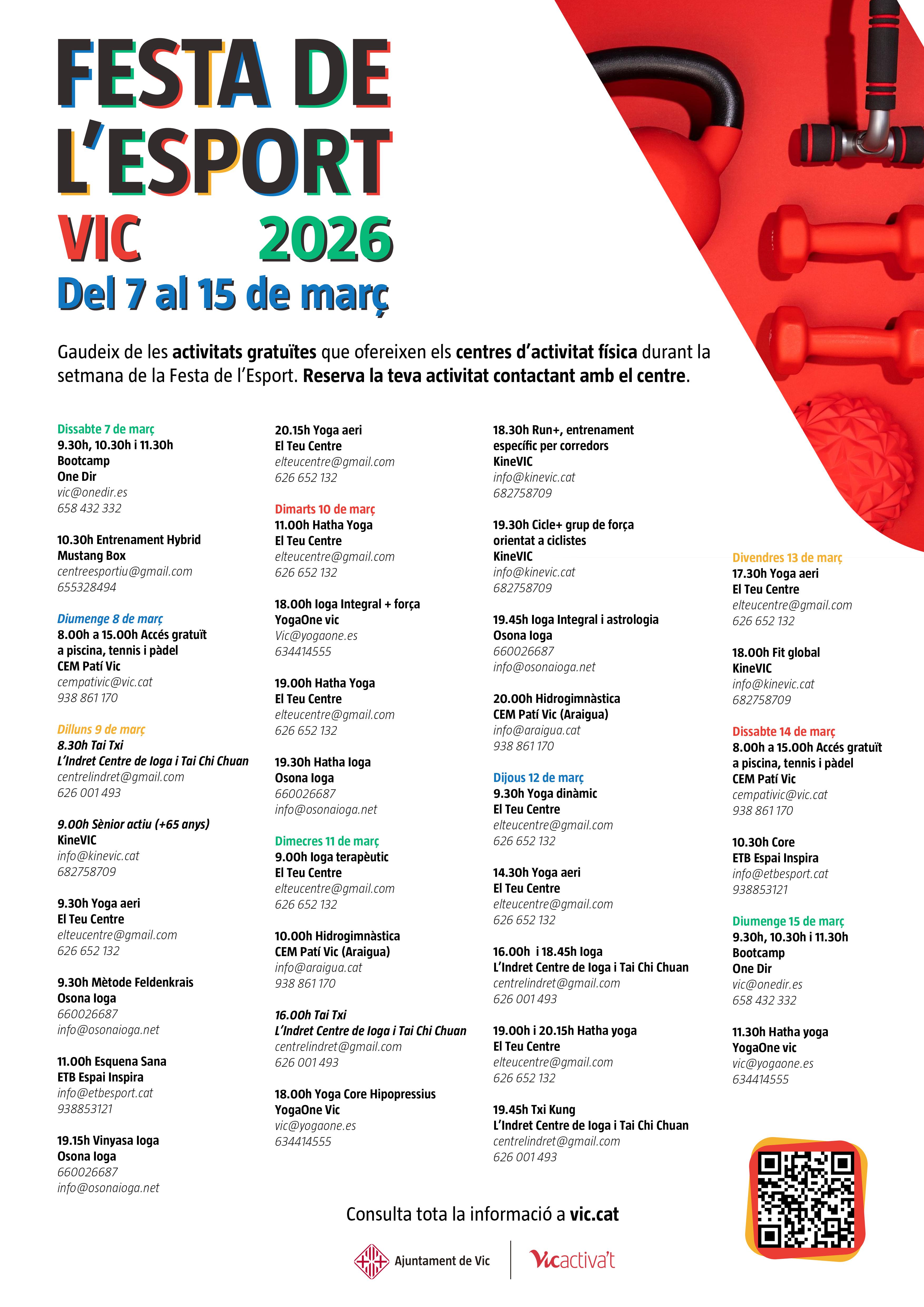 Activitats gratuïtes en els centres d'activitat física