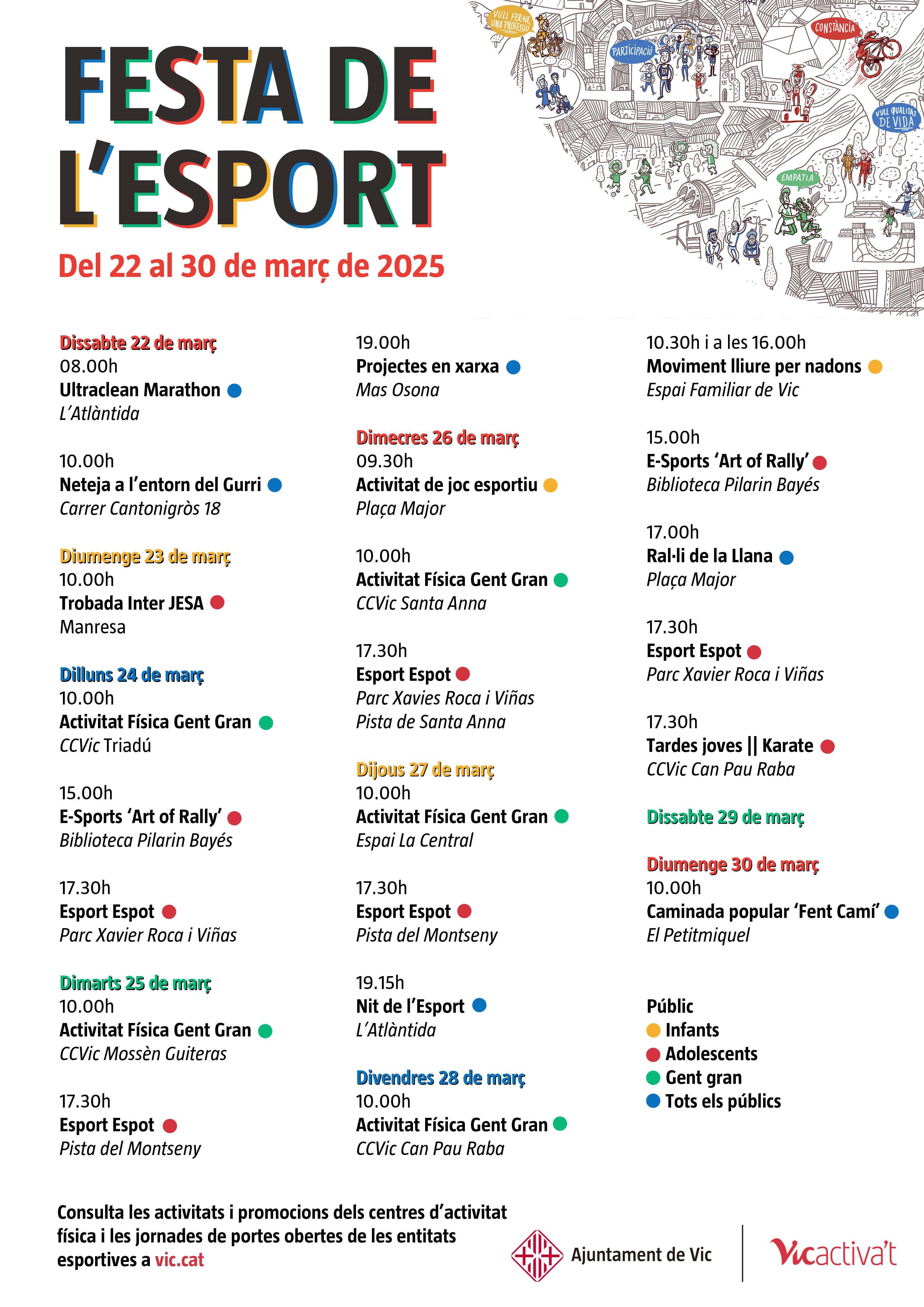Agenda d'activitats de la Festa de l'Esport