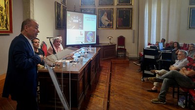 Javier Martin Vide durant la conferència inaugural 