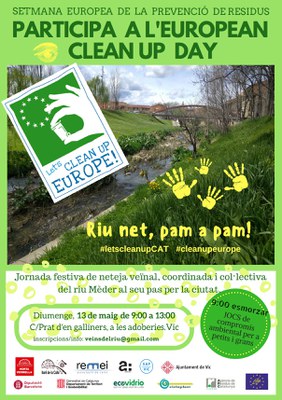 Vic participa al ‘Let’s Clean Up Europe’ amb una jornada de neteja veïnal al riu Mèder.